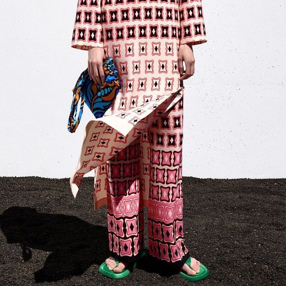 LAST 1! 🔥ZARA GEOMETRIC PRINTED PANTS - Picture 11 of 12